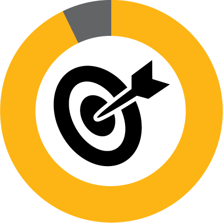 pie chart with target icon